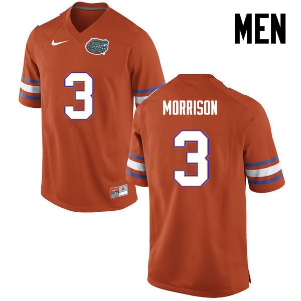 Men's NCAA Florida Gators Antonio Morrison #3 Stitched Authentic Nike Orange College Football Jersey RFE8865MD